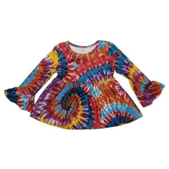 Tie Dye Long Bell Sleeve Dress - Picture 1 of 3